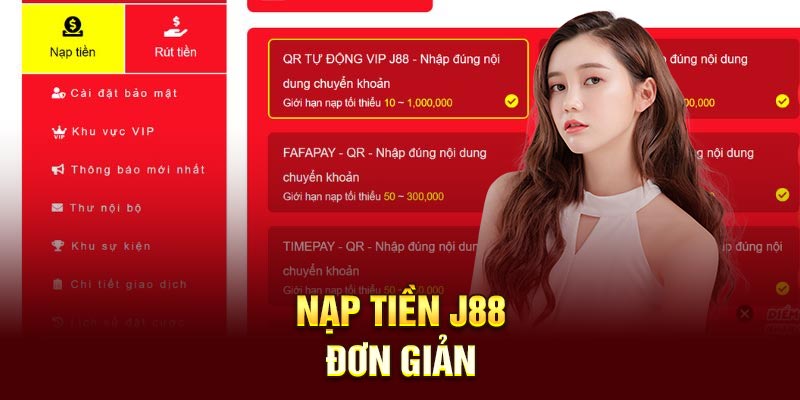 Nạp tiền J88 đơn giản